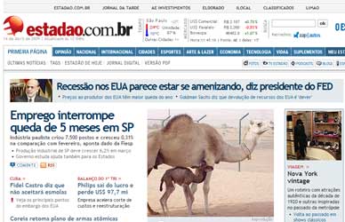 Estadão.com.br, às 12h desta terça-feira